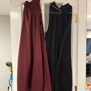 GAP Burgundy and Black Halter Dresses